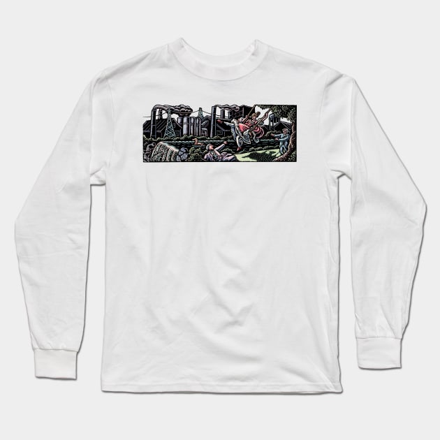 Riverwalk with Factories and Swing Long Sleeve T-Shirt by Lisa Haney